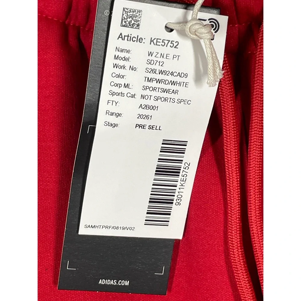 Adidas NC State Wolfpack ZNE Red Joggers Mens Small KE5752 Sample Sweatpants